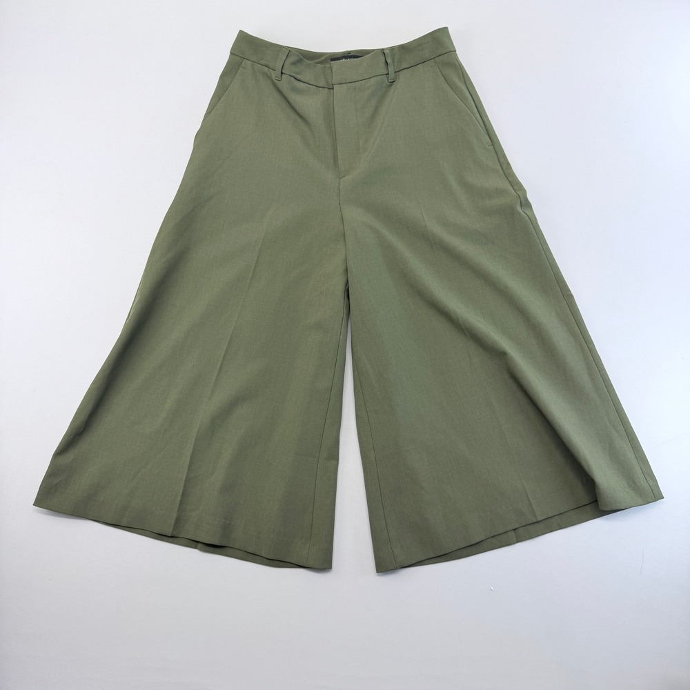 Banana Republic Sculpted Stretch Olive Green Wide Leg Culottes Pants Womens 2
